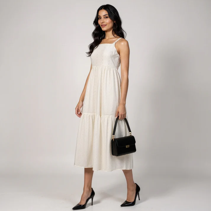 Cotton Schiffi Strappy Dress